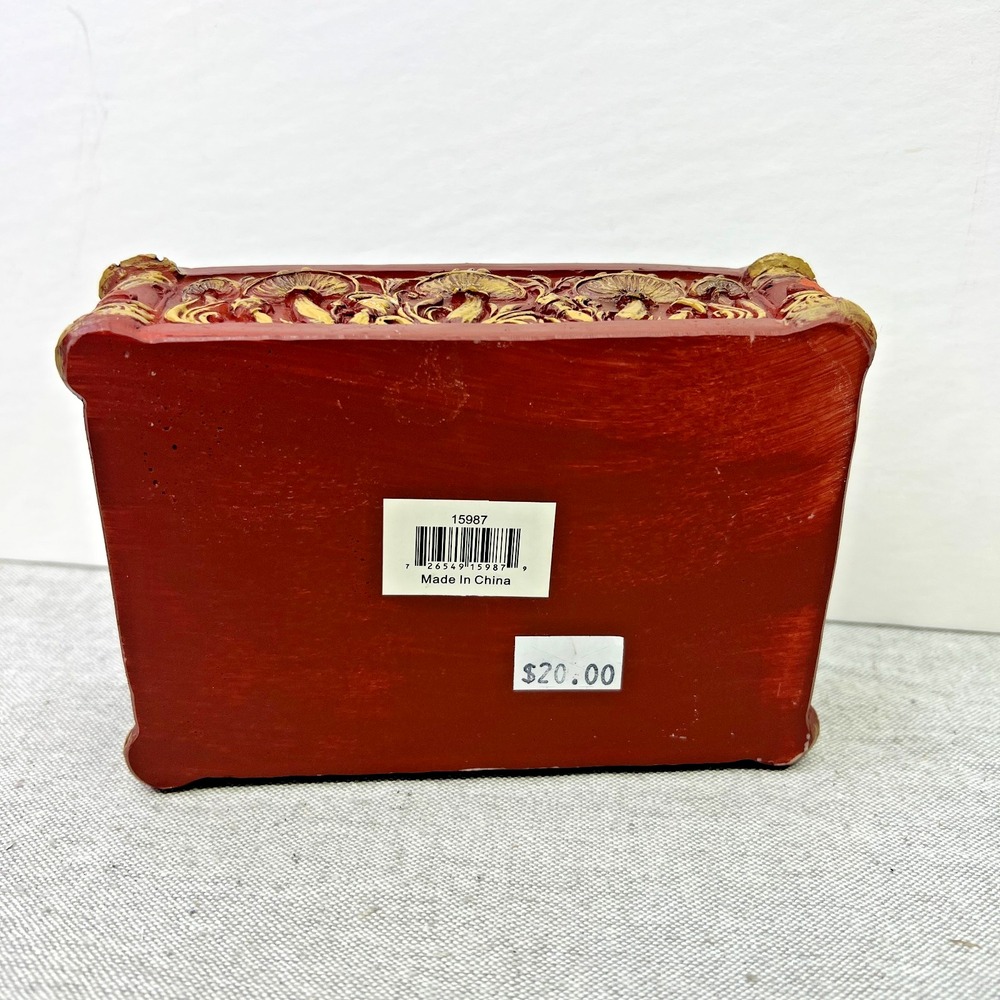 Colorful Whimsical Mushroom Toadstool Resin Trinket Box 5.5" x 3.75" x 2" - Picture 8 of 8